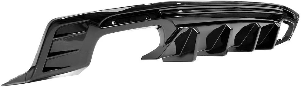 IKON MOTORSPORTS Rear Diffuser Bumper Lip Compatible with 2016-2024 Chevrolet Camaro (Except ZL1 Model), Glossy Black PP Ikon Style 1PC Valance Lower Body Protection Part
