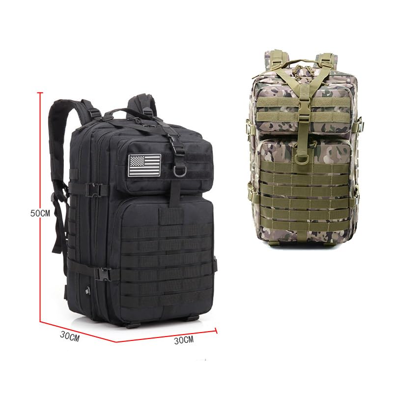 Samview Outdoor Sports Pack Hiking Bag Tactical Rucksack Camo Knapsack Combat Camouflage Tactical 45L Molle Backpack -A-Tacs FG