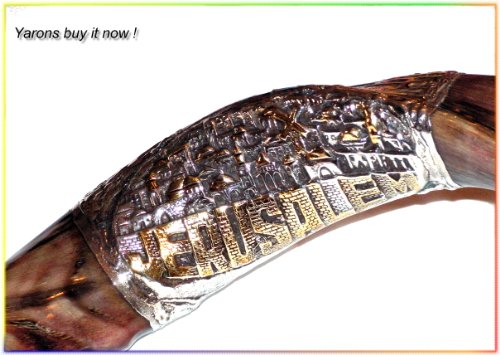 Amazing Christian Silver-Plated 33" Yemenite Shofar Kudu #TOP4