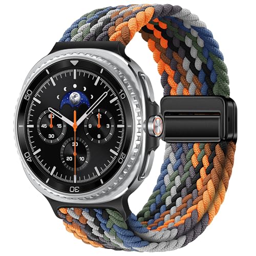 Image of XMUXI Compatible with Samsung Galaxy Watch 8 Strap 44mm 40mm Magnetic Nylon Replacement Bands for Galaxy Watch 8 Classic 46mm Straps Braided Sport Loop (No Watch)