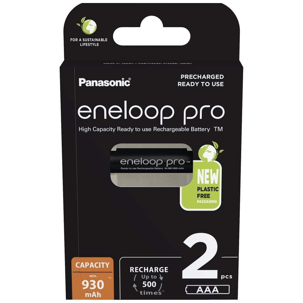 Eneloop 52363160 eneloop pro Rechargeable AAA Battery 930mAh 2piec...