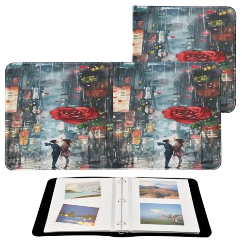 Álbum de fotos de bricolaje autoadhesivo FLildon, cubierta de cuero PU, 40 páginas, 3 anillas, tamaño externo 11.8 x 11.2 pulgadas miniatura 2