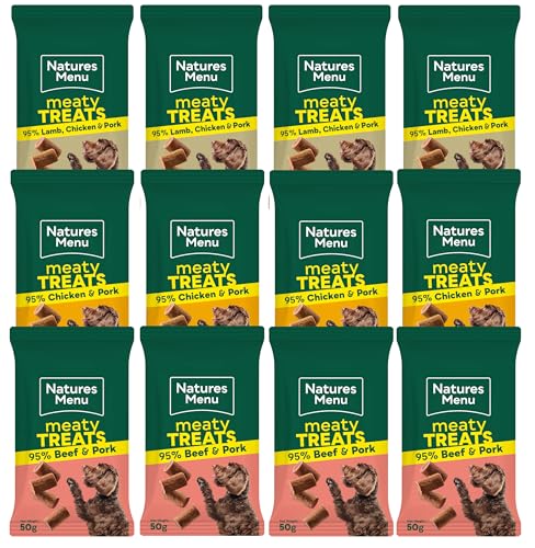 NATURES MENU ORIGINAL MIXED VARIETY REAL MEATY TREATS DOG PUPPY TREATS 50G - CASE OF 12 (3 FLAVOURS)