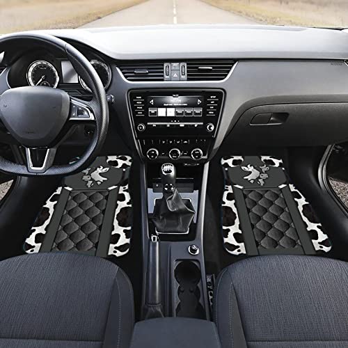 Howilath Cows Print Floor Mat For Car Rubber Anti-Slip Carpets Cushion All Weather Heavy Dust Car Floor Mats For Front & Rear-4 Piece Set #TOP1