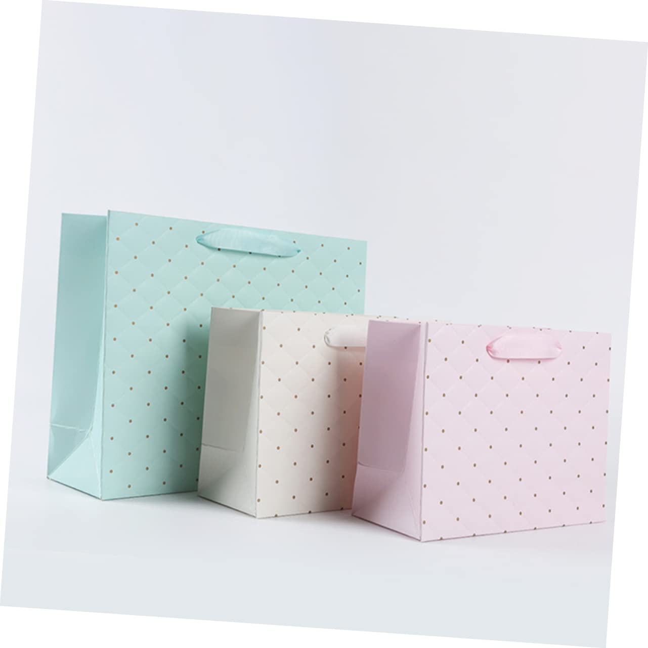 COLLBATH Sacchetti Regalo Compleanno 4 Pezzi Leggeri e Portatili in Cartone Bianco con Manici per Confezionare Doni e Bomboniere