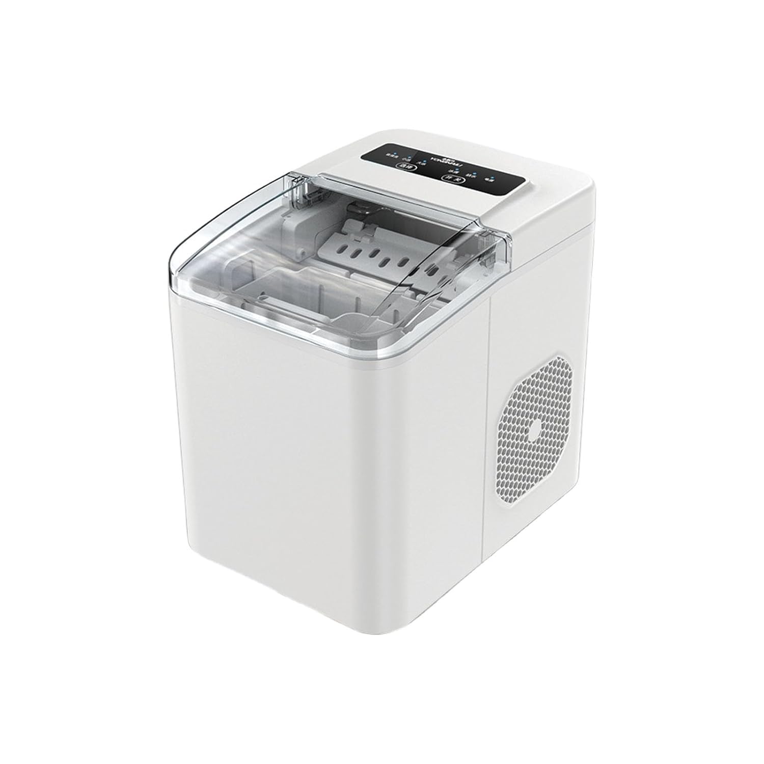 Countertop Ice Maker Small Portable Ice Machine Self-Cleaning 9 Cubes in 8Mins 2 Sizes of Bullet Ice for Home Kitchen Office Bar Party (White)