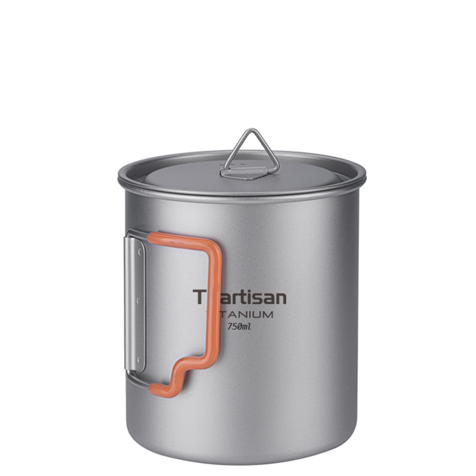 Ti artisan Taza de titanio para camping, portátil, ultraligera, 450 ml/750 ml, agua con asas plegables y tapa para acampar al aire libre, senderismo, mochileros (750 ml)