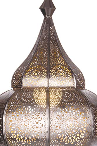 Orientalische Lampe Pendelleuchte Silber Ilham 40cm E27 Lampenfassung | Marokkanische Design Hängeleuchte Leuchte aus… – Bild 4