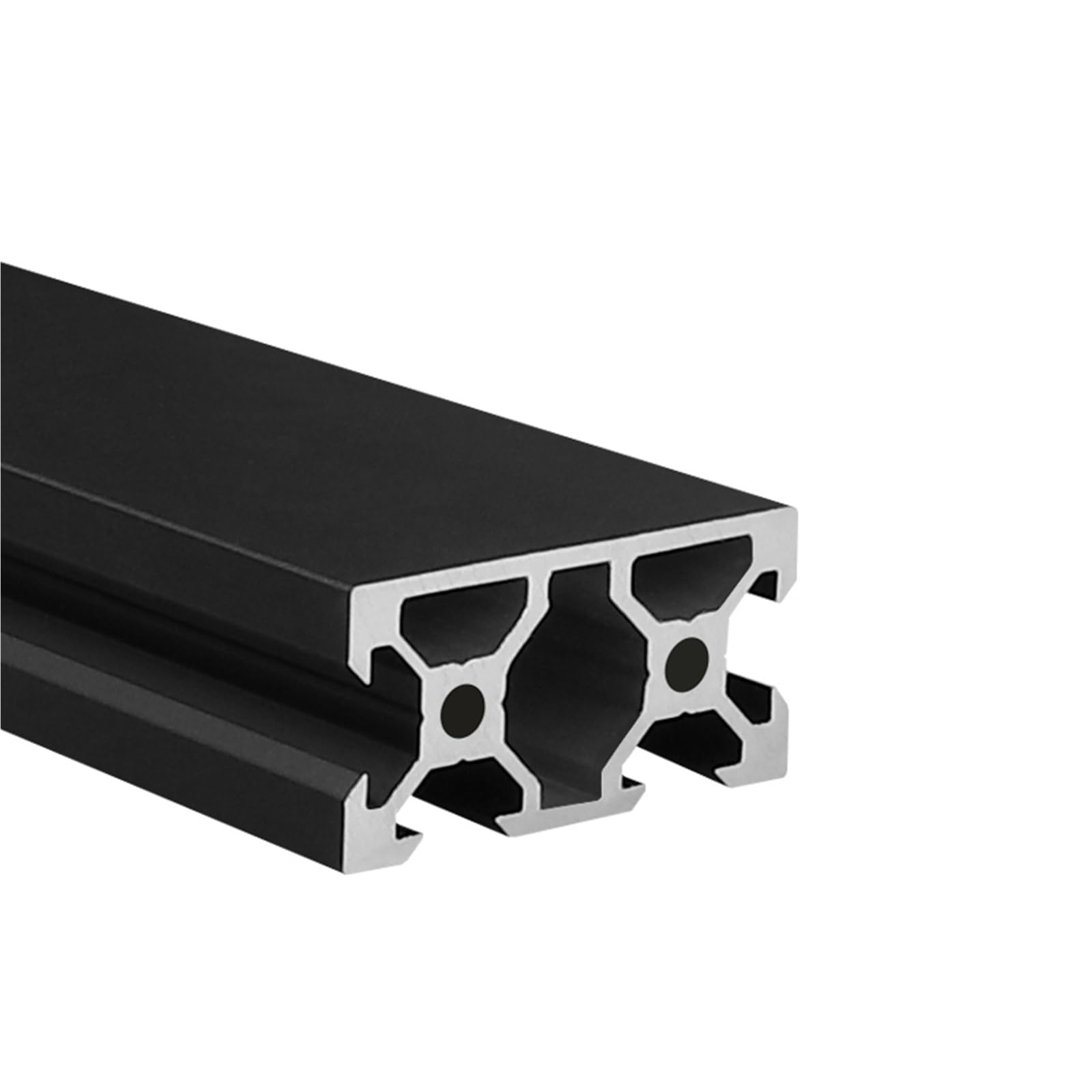 GTPBAO 2 pezzi di profili in alluminio anodizzato nero 2040N1 con scanalatura a V standard europeo 20x40 mm, telaio estruso con guarnizione a faccia singola Binario estruso(800mm 31.5")