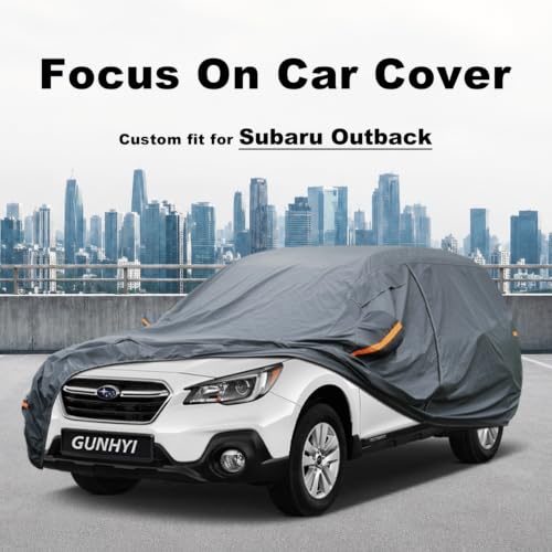 Image of GUNHYI Premium Car Cover Custom Fit Subaru Outback (1994-2019), 16 Layers Heavy Duty Car Cover Waterproof All Weather with Zipper Door for Sun Rain Snow Dust Uv Protection