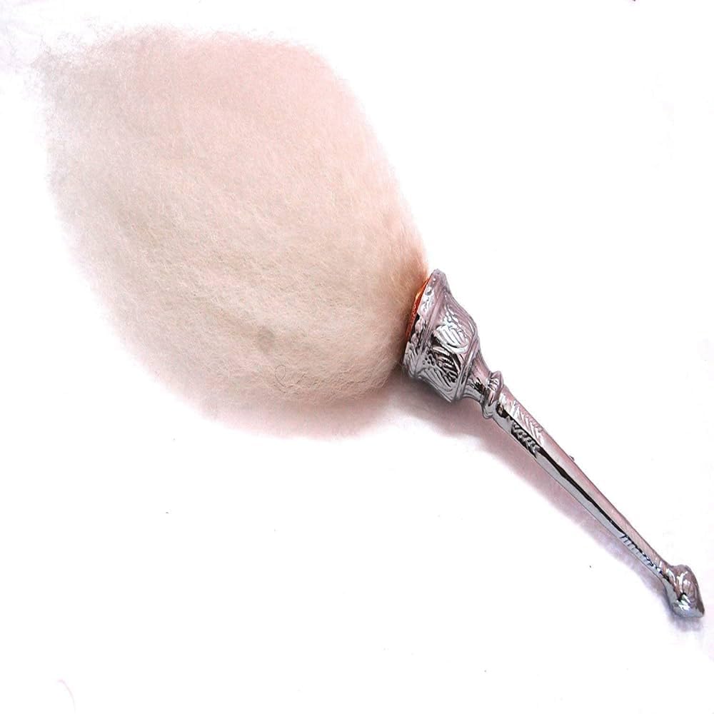 Chawar/Chavar/Chawar Sahib for Mandir & Gurudwara for Pooja (Plain White) Metal Chawar/Chanwara/Chaur/Chavar Sahib in Solid Body/Sacred Fly Whisk – 21 Inches (Including Handle 9 Inch 12)