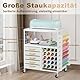 SMONTER Bastelwagen mit 28 Vinylrollenhaltern & 5 Schubladen, Mobiler Rollwagen kompatibel mit Cricut-Maker/Explore, Organizer für Nähatelier und Bastelzimmer, Weiß