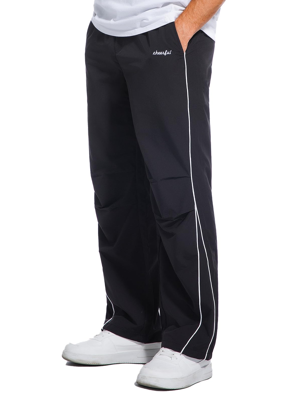 HAWILAND Pantalon de jogging baggy pour homme, long, léger, large, avec poches, pour le sport, la gym, le fitness