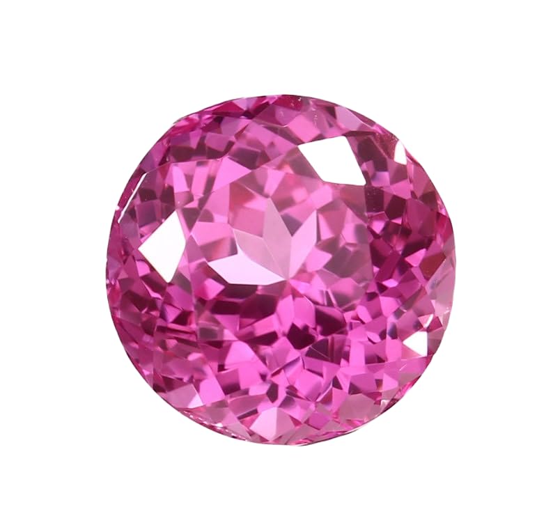 Saphir rose naturel 14mm gemme ronde pour fabrication de bijoux DIY