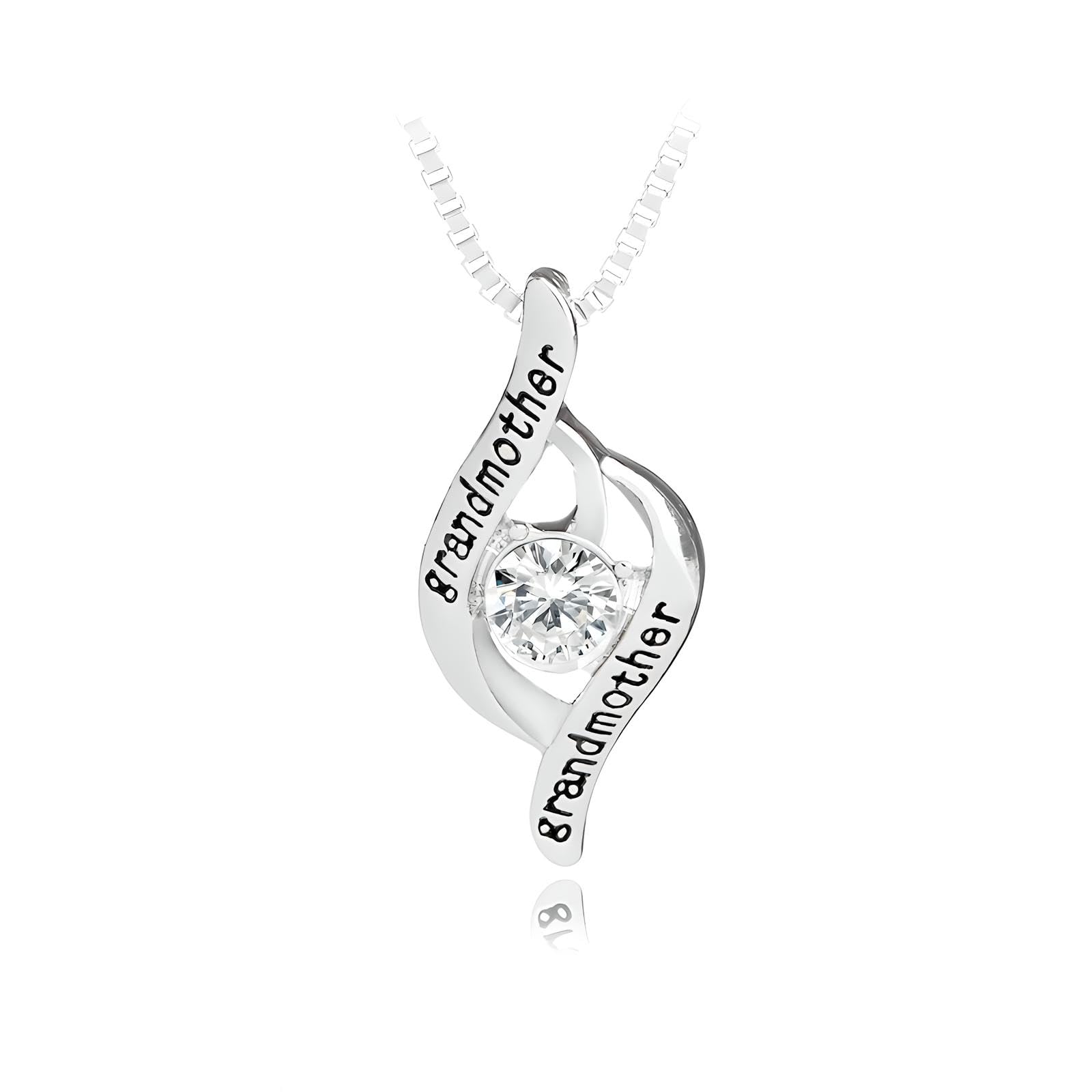 YSJNHX NBYGSC 925 Sterling Silver Babcia Birthstone Naszyjnik Charms Okrągły wisiorek Wenus Naszyjnik Pudełko Łańcuch Naszyjniki Prezent dla babci, babci Bithstone Biżuteria, Mamaw bransoletka, duży,