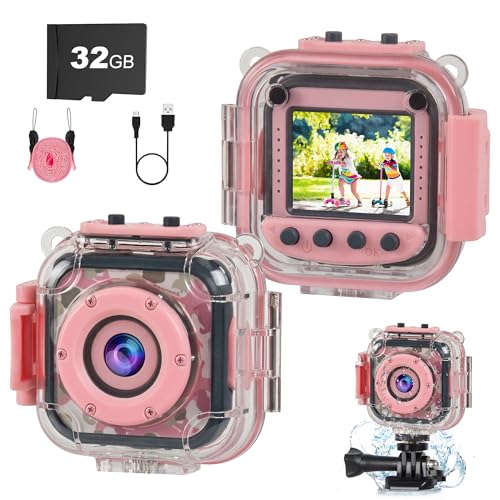PROGRACE Kids Underwater Camera - 1080P Waterproof Digital...