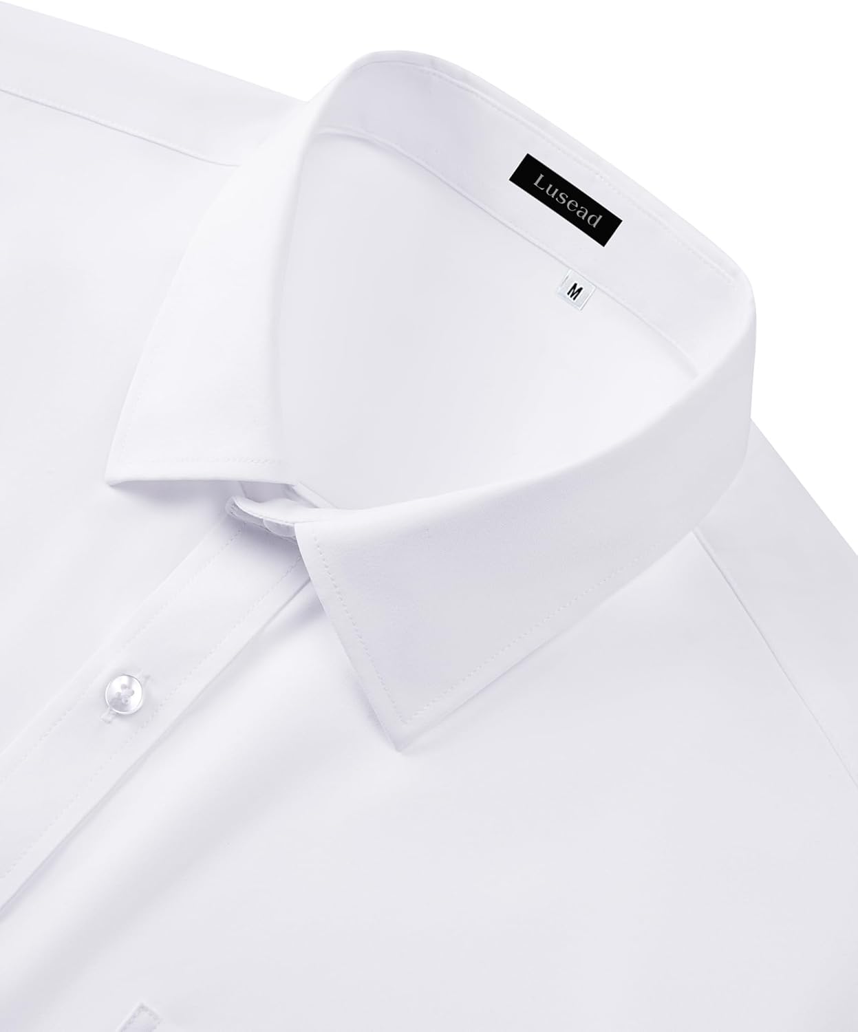 Men's Dress Shirts Long Sleeve Stretch Regular Fit Casual Formal Wedding Wrinkle Free Button Down Shirt with Pocket - Image 6