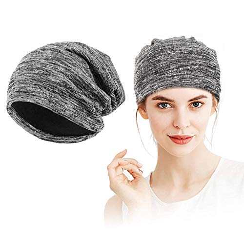 QMSILR Hair Cover Sleep Cap Adjustable Stay on Slouchy Bonnet Hair Cap Head Scarf Cap Nightcap No Fading Bonnet for Sleeping Men and Women Warm Caps Hats for Natural Curly Hair