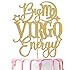 Big Virgo Energy Cake Topper, Happy Birthday Virgo in Augest/September, Virgo Season, 12 Zodiac Constellation Theme Birthday Party Decoration Supplies, Gold Glitter