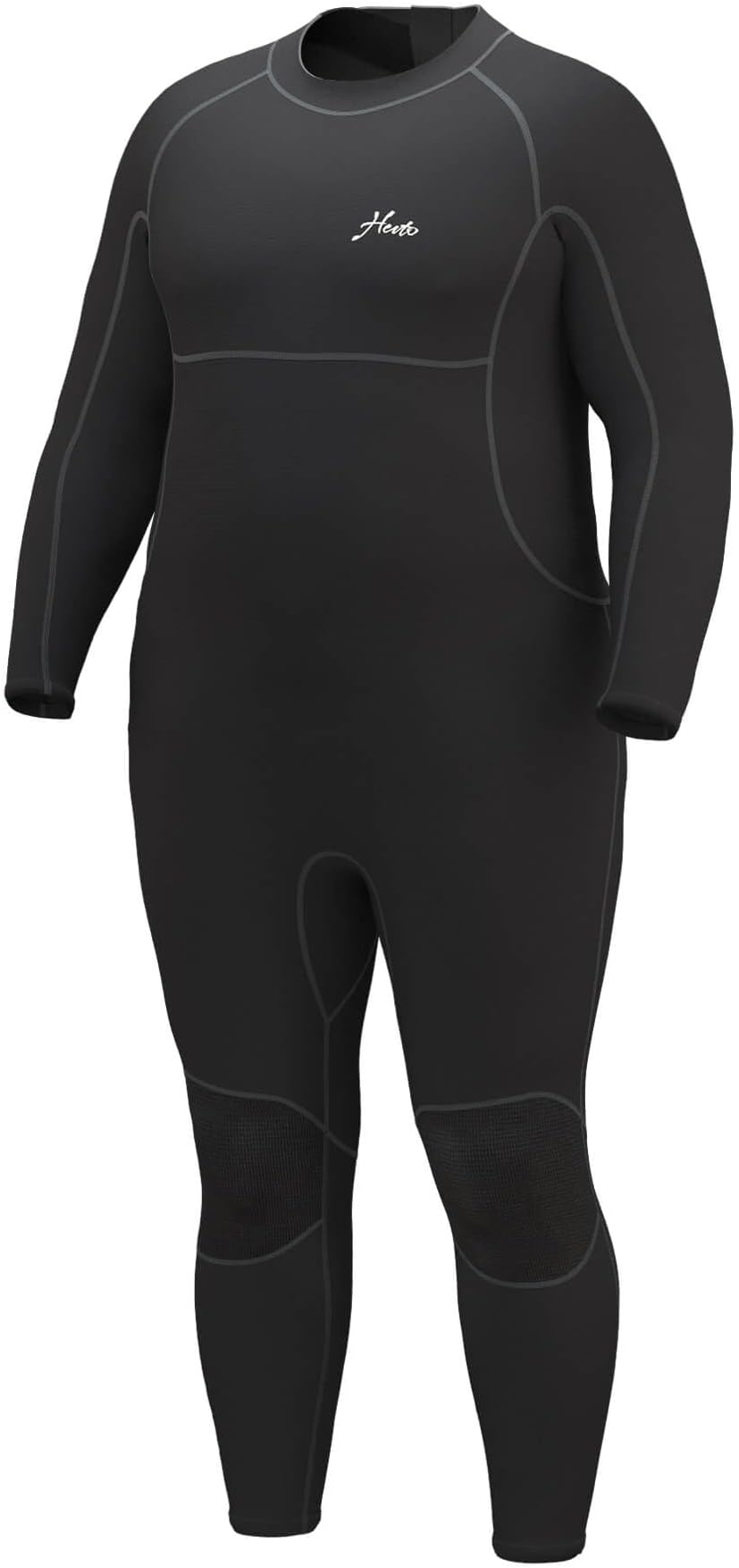 Hevto Plus Size Wetsuit Men Women 3/2mm Neoprene Full Shorty Wet Suit Back Zip Swimming Keep Warm in Cold Water
