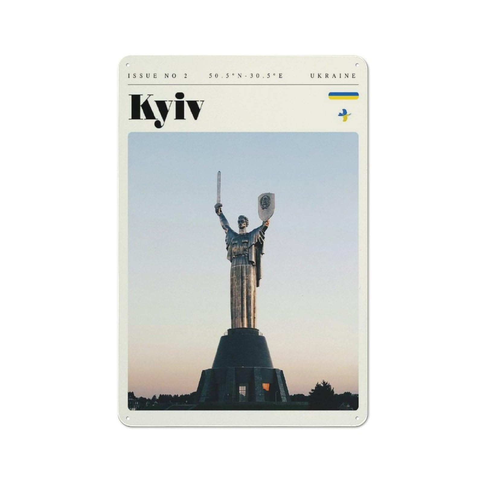 Junmoney Style-2 For Hallway Wall, Kyiv Ukraine Travel Art Vintage-Inspired Metal Sign 30X20cm, A Moving-Home Gift For Collectors Of Tin Signs