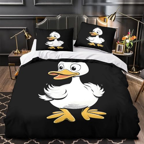 Housse de couette caneton 3D super douce parure lit haute qualité