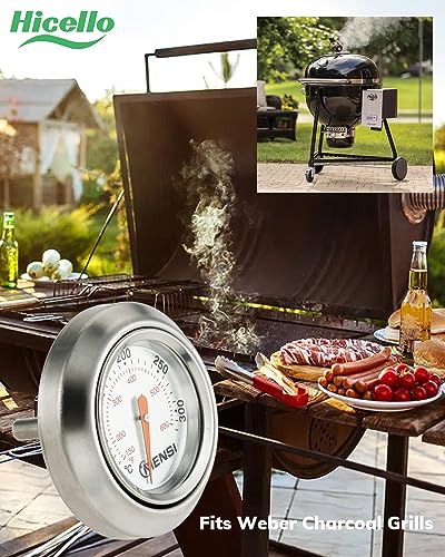 Hicello BBQ Barbecue Ersatzteile Holzkohlegrill Grube Holz Smoker Temperaturanzeige Thermometer für Weber Traveller Grills – Bild 5