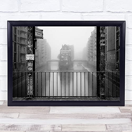 Wasserschloss Bei Nebel Speicherstadt Germany Hamburg Water Fog Wall Art Print #TOP24