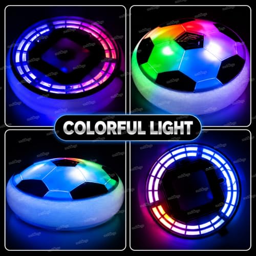 Image of Zest 4 Toyz Hover Soccer Ball for Kids with Colorful LED Lights Air Suspension Indoor Hover Football for Kids Battery Operated Sports Toy Gift for Boys and Girls (White)