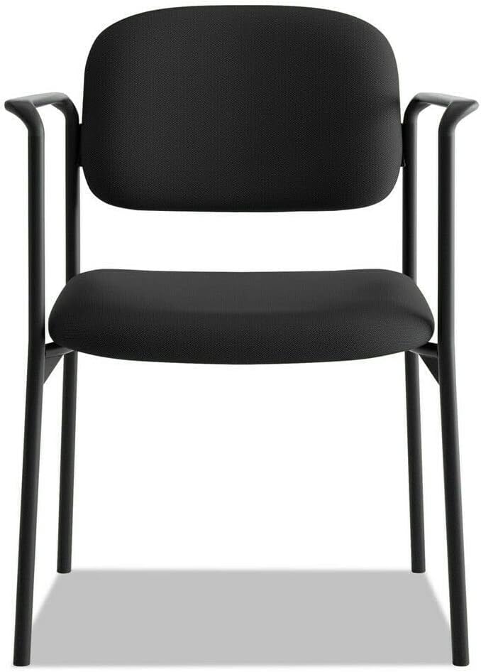 Office Chair Low- Back Stacking Steel- Framed Guest Chair with Arms Black Desk Chair Gaming Chair