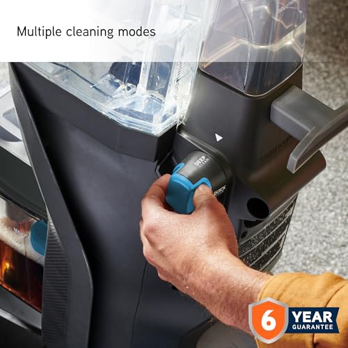 Vax SpinScrub Power Carpet Cleaner Machine, Rug, Upholstery, Car, Stair Upright Shampooer Washer. Handheld Spot Cleaning, Wash Tool, Additional Solution, 1200W, Grey/Cyan, CDCW-SSXD