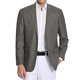 Teemlanny Blazer Hombre Chaqueta Traje Regular Fit y Estampado Pata Gallo Americana Hombre Casual elástica 2 Botones para Viajes Negocios