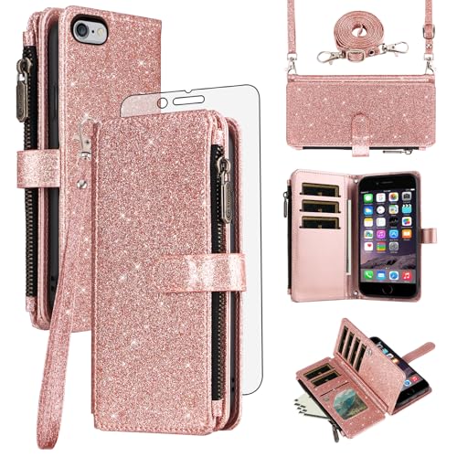 Étui de téléphone pour IP 6 6s Asuwish antichoc ultra-fin coloris or rose protecteur chic