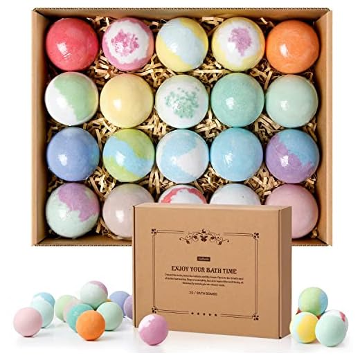 ZenBombs Bath Bombs Gift Set, 20 pcs Natural Shea Butter & Essential Oil Bath Bomb for Skin Moisturizing, Handmade Bubble Bath & Fizzy Spa, Ideal Gift for Women