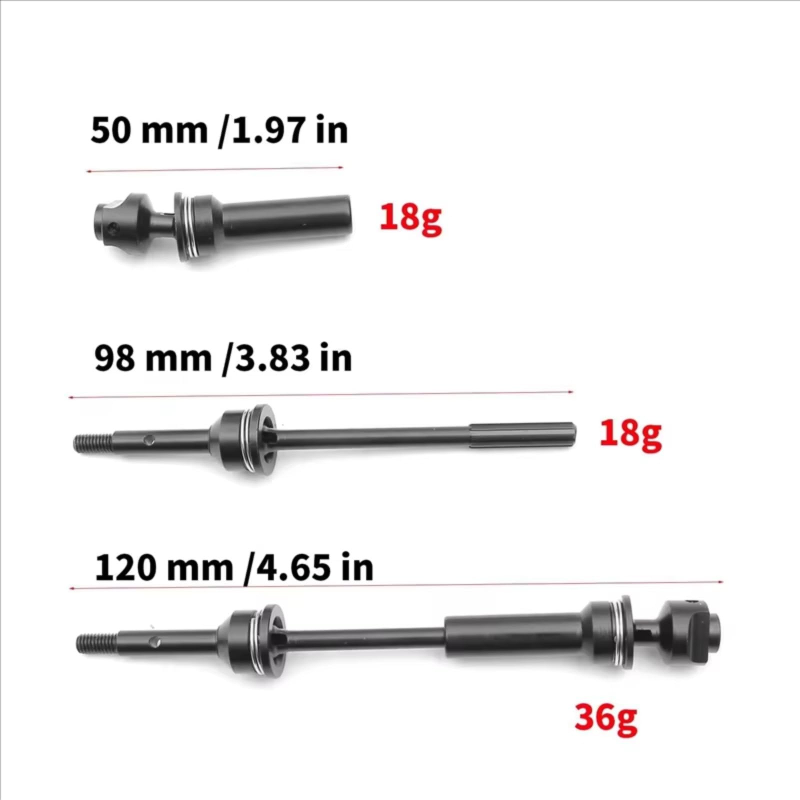Compatible con Traxxas para Slash para Rustler para Stampede para Hoss 4x4 1/10 Piezas para Coche RC 4 Ejes De Transmisión Delantero Y Trasero Acero CVD Piezas