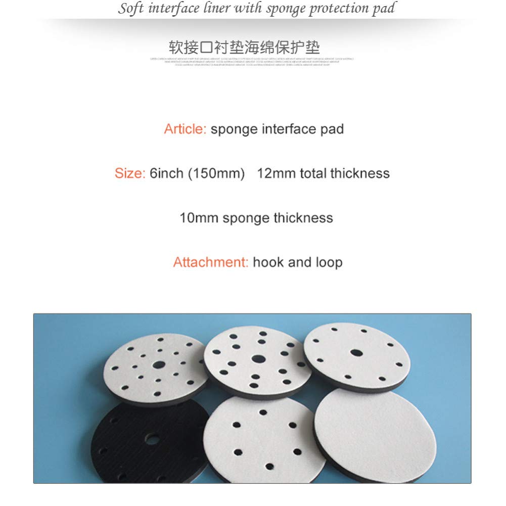 Almohadilla de interfaz blanda 6"15 agujeros Almohadilla de amortiguación de 150 mm Piezas de herramientas eléctricas para pulido y rectificado - Gancho y bucle