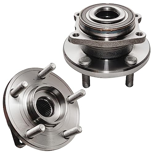 Image of Detroit Axle - Front Wheel Bearing Hubs Brake Kit for Chrysler 200 Sebring | Dodge Avenger Drilled & Slotted Brake Rotors Ceramic Brake Pads Wheel Bearing Hubs Replacement [11.57 inch Rotors]