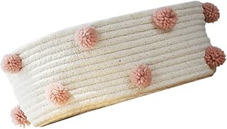 Cotton Woven Organizing Basket for Bathroom Desktop Storage Pink | Space Saving for Daily Items, Dressing Table Organization, Cosmetic Holder, Random Accessory Included
