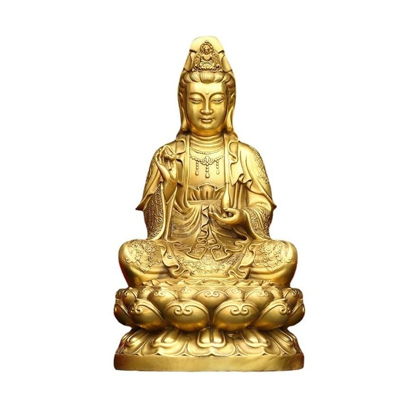 Estatua De Buda para Interiores Estatua de Buda de latón Guanyin, Adornos artesanales, Estatua de Bodhisattva, Estatua de meditación, decoración Estatua De Buda Meditando(M)