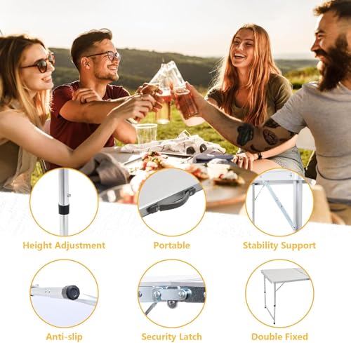 Table pliante portable avec chaises pour barbecue compacte en extérieur - 7