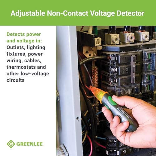 Image of Greenlee GT-16 Adjustable Non-Contact Voltage Detector, 5V - 1000V AC,Green, Greens