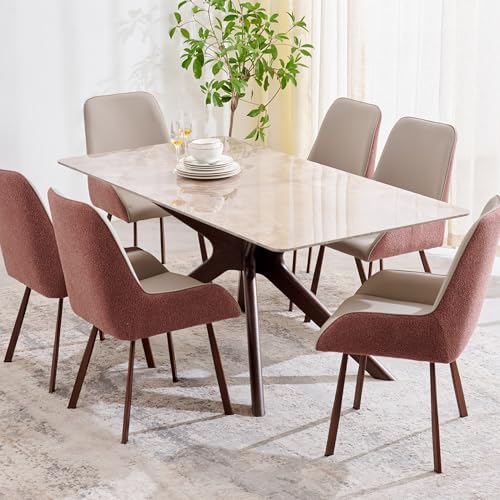 Image of Home Centre | Dune Faux Leather Dining Chair Set of 2 | Metal Frame | Beige | 1 Year Warranty