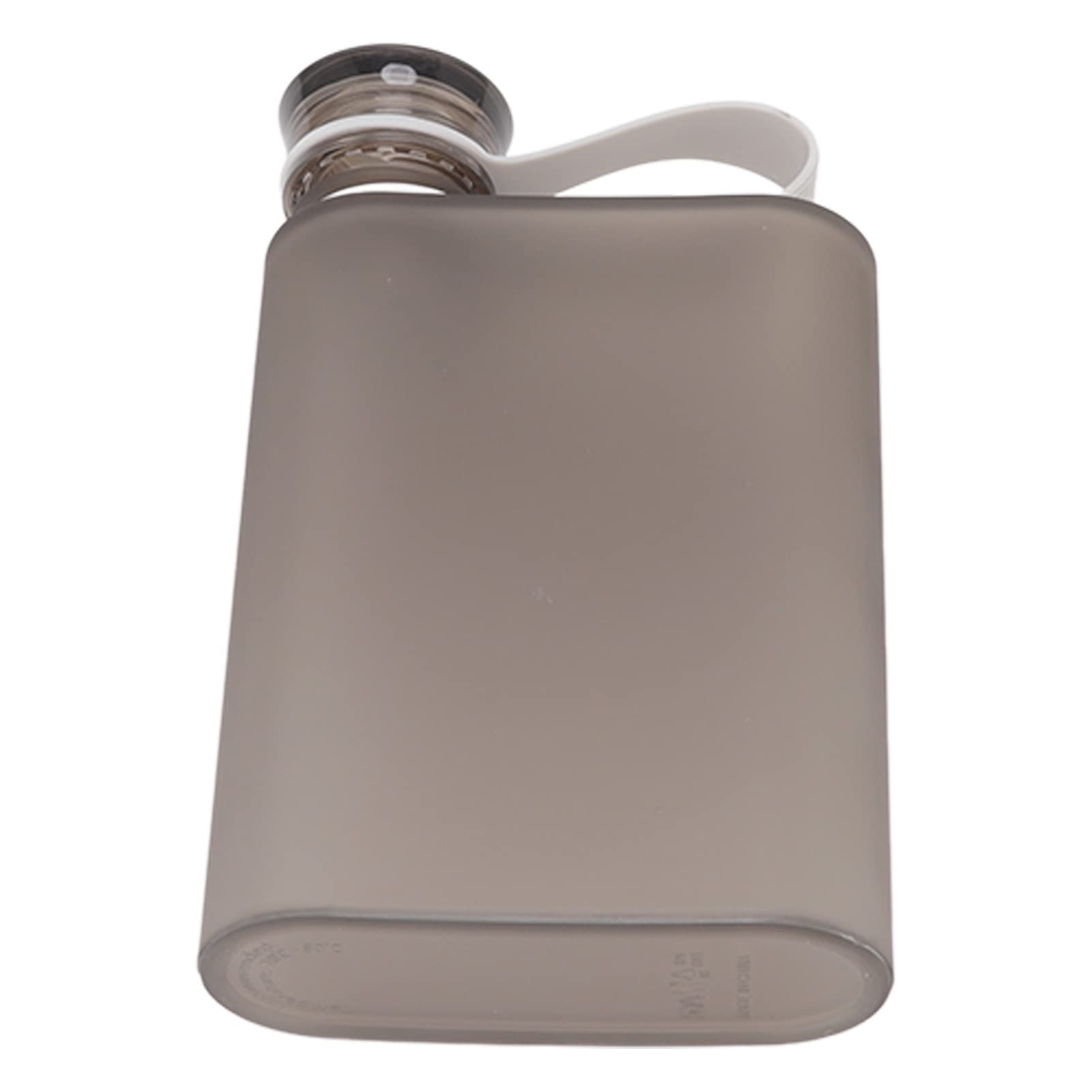 Flat Water Bottle, 380ml Transparent Plastic Flat Water Bottles For Travel Slim Water Bottle with Flat Design for Picnic Sports (Grey)