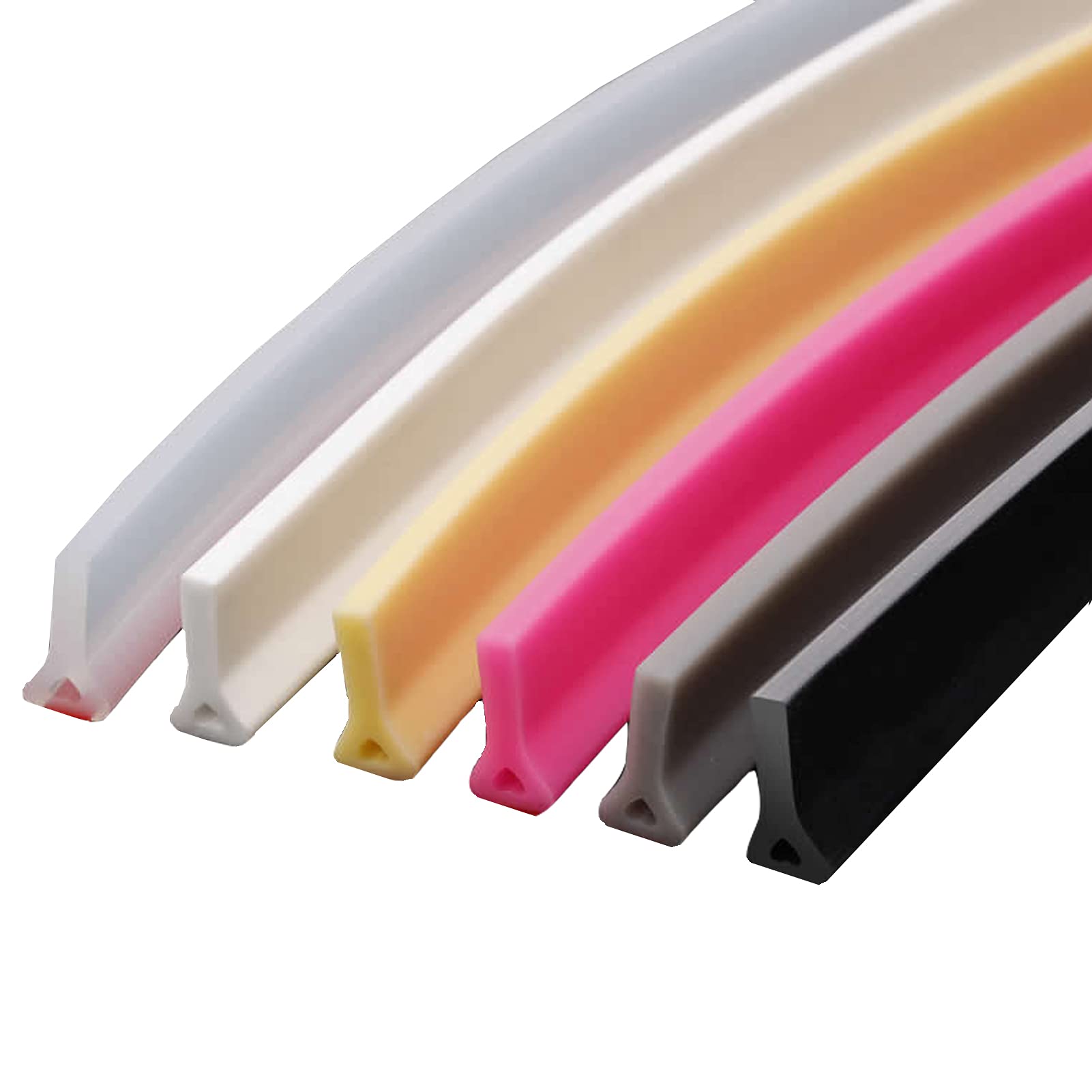NBSGTXO Shower Tray Sealing Silicone Shower Threshold Water Dam Multicolor Multiple Sizes(Black,100cm(39inch))