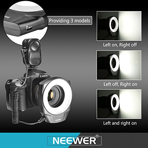 Neewer 48 Marco LED Ring Light with 6 Adapter Rings (49mm, 52mm, 55mm