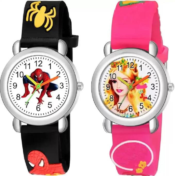 pass pass Rubber Band Analogue Kids Watches Combo for Girls (Black & Pink) (B079JZ4ZGC) Amazon Price History, Amazon Price Tracker