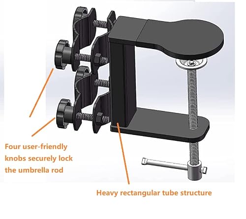 MY RUSTIC Outdoor Umbrella Clamp for chair,Deck umbrella mount, Steel patio umbrella holder for chair | Attaches to The Railsor Fence Post, Railing, Bleachers, Benches, Tailgates and More