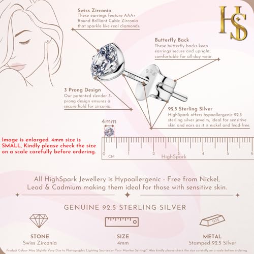 Image of HIGHSPARK 925 Silver inchSparkling Martini inch Solitaire Earrings | 92.5 Sterling Silver and Diamond like Brilliance Sparkling Zirconia | Lovely Gift
