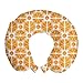 ABAKUHAUS Mandarina Cojín de Viaje para Soporte de Cuello, Rebanadas de los agrios, de Espuma con Memoria y Funda Estampada, 30x30 cm, Albaricoque Tierra Amarilla