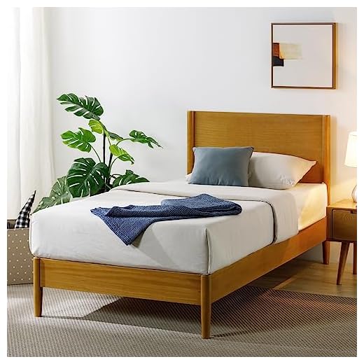 ZINUS Allen Mid Century Wood Platform Bed Frame / Solid Wood Foundation / Wood Slat Support / No Box Spring Needed / Easy Assembly, Twin